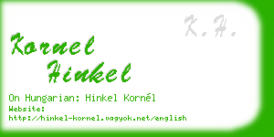 kornel hinkel business card